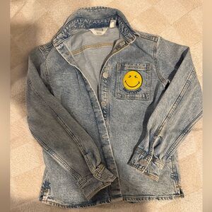 H&M Light Blue Kids Jean Jacket with Smiley Patch